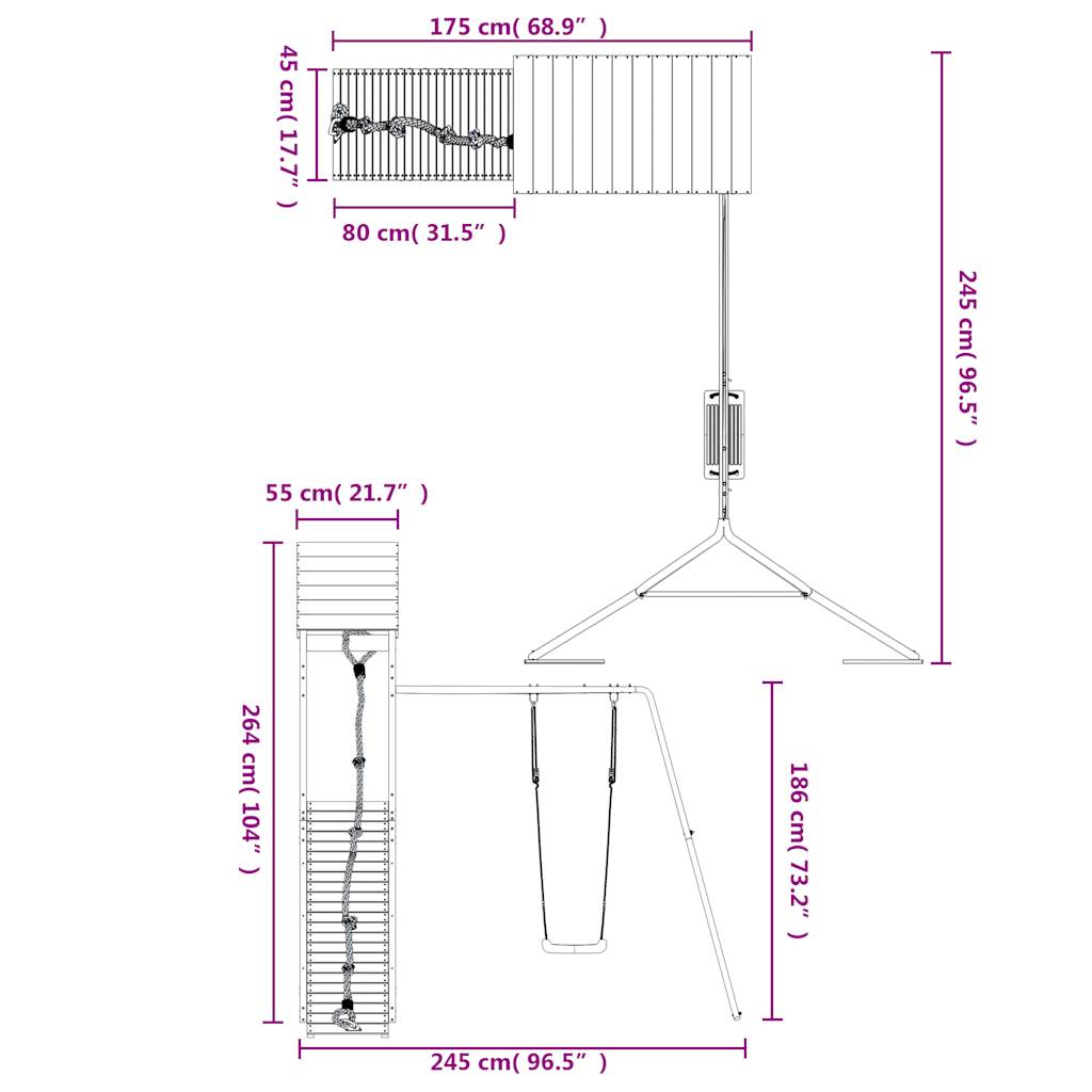 Spielturm Imprägniertes Kiefernholz