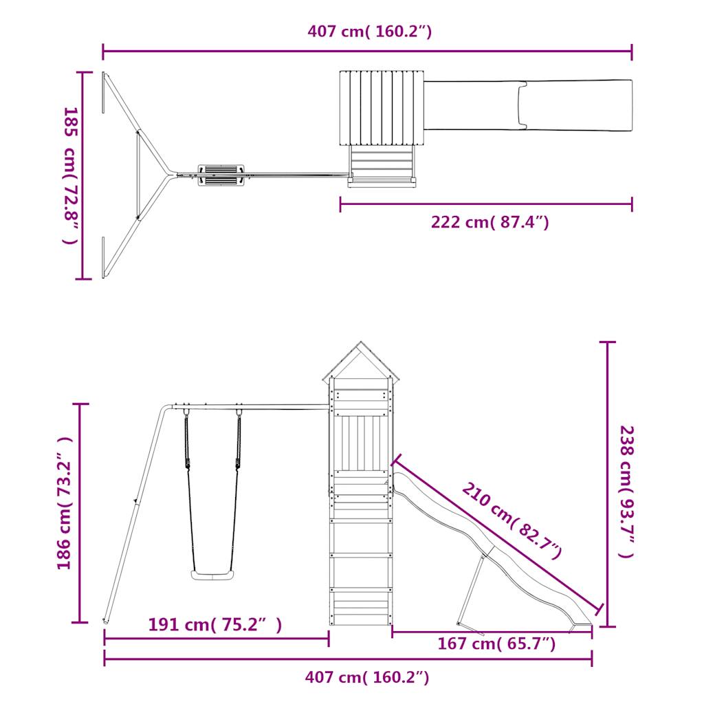 Spielturm Massivholz Douglasie