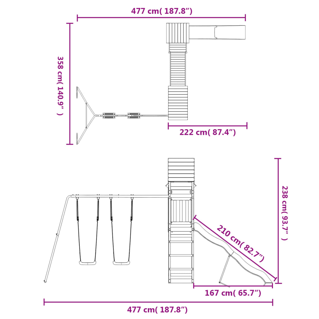 Spielturm Massivholz Douglasie