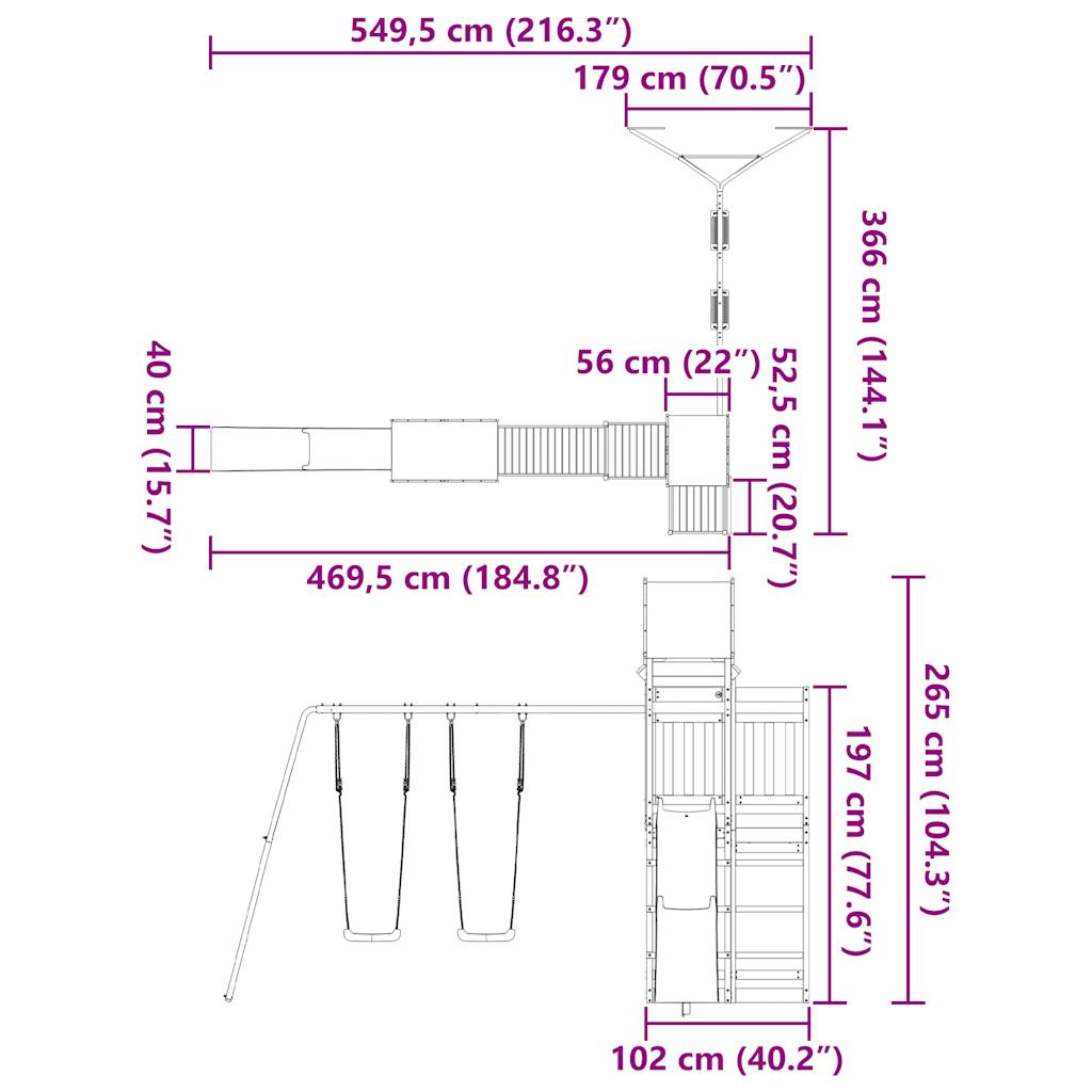 Spielturm Massivholz Douglasie