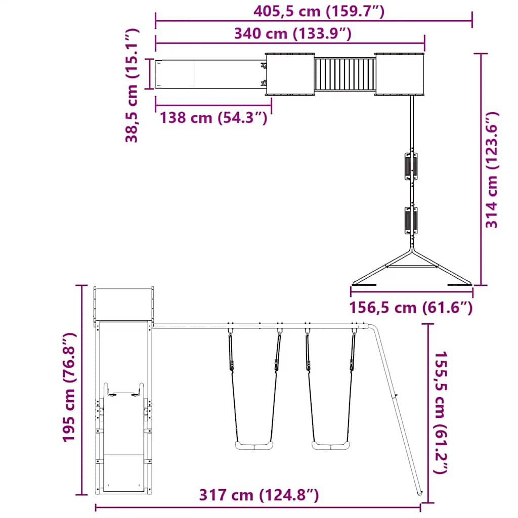 Spielturm Imprägniertes Kiefernholz