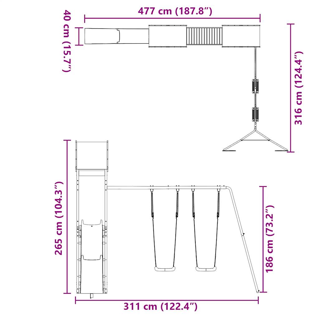 Spielturm Imprägniertes Kiefernholz