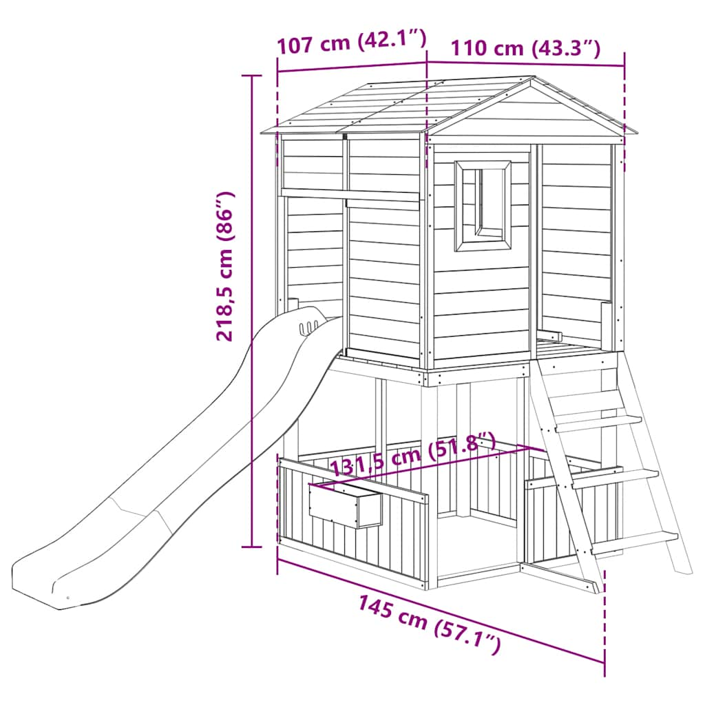 Spielturm Massivholz Tanne