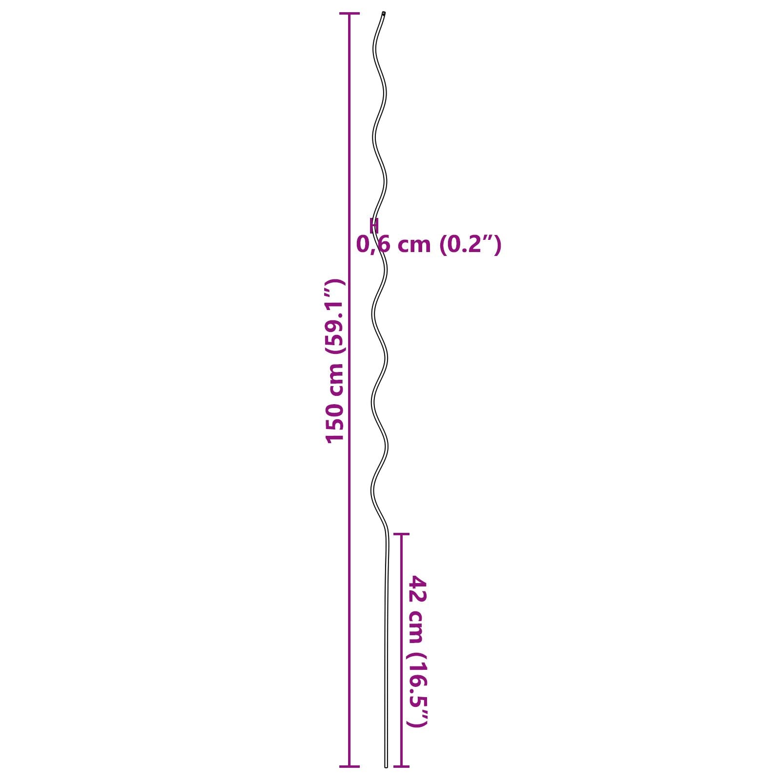Spiralpflanzenstützen (20 Stück, 150 cm, Stahl)