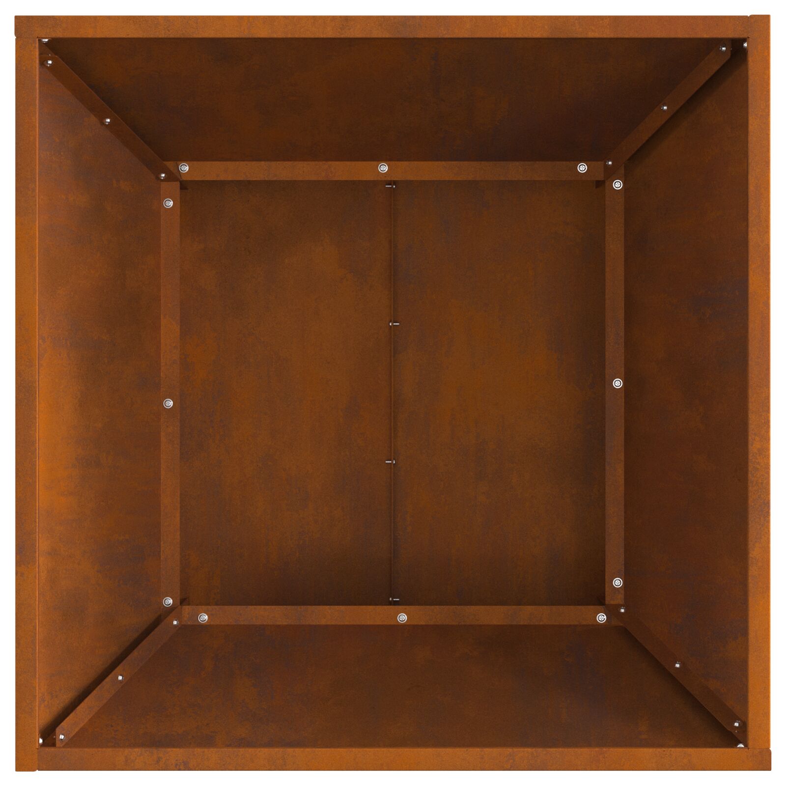 Feuerstelle Quadrat Schwarz 60x60x35 cm Wetterstahl
