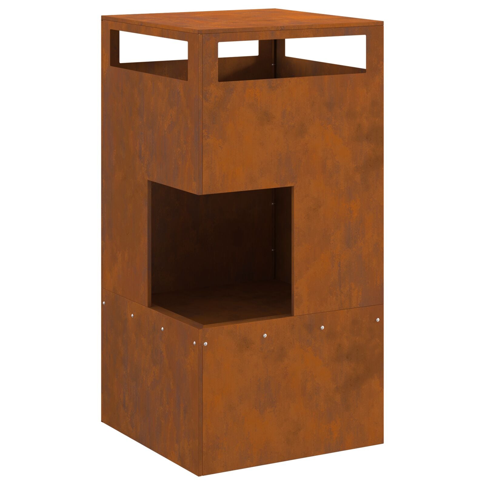 Feuerstelle 50x50x100 cm Wetterfestes Stahl