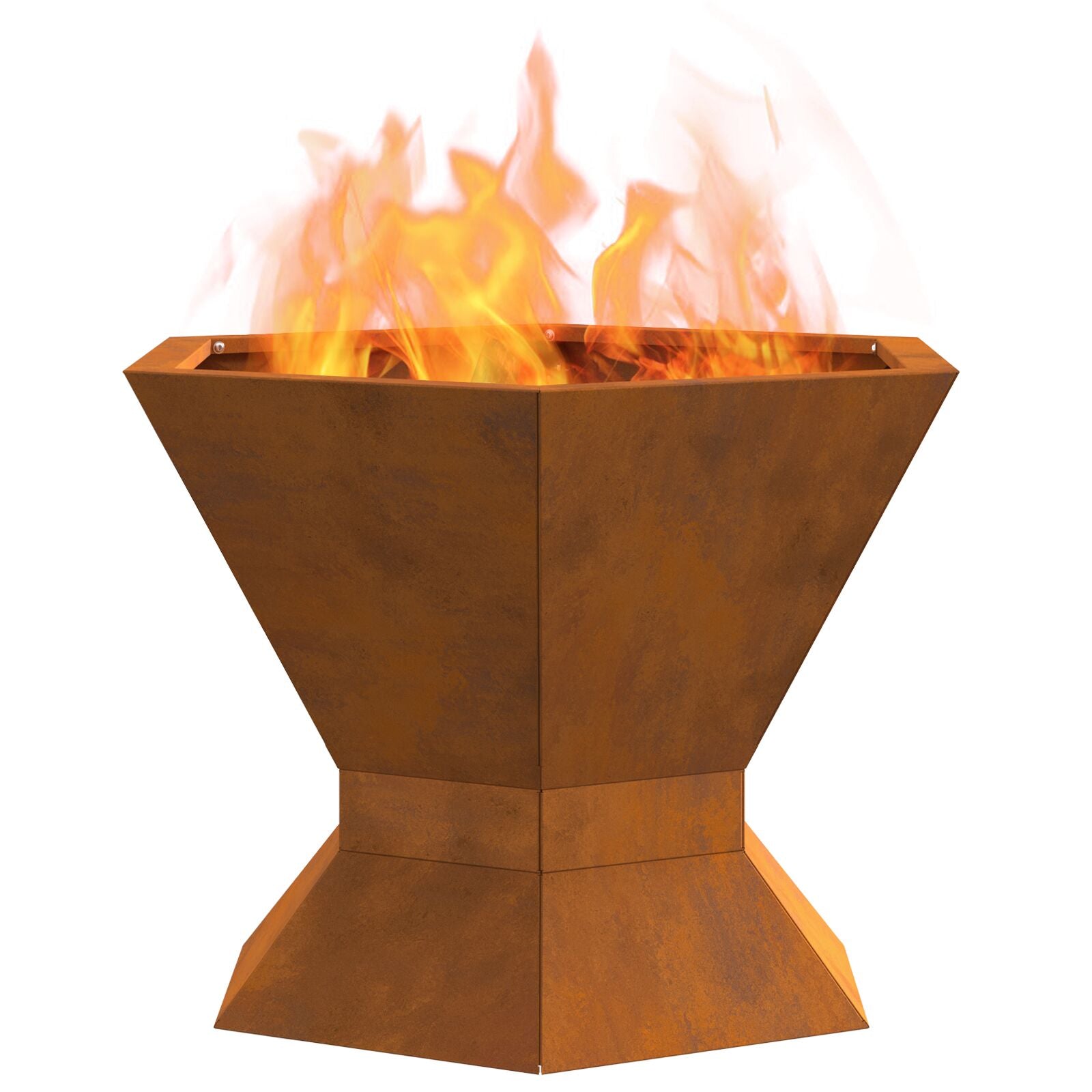 Feuerstelle Sechseckig 50x50x40 cm Wetterfester Stahl