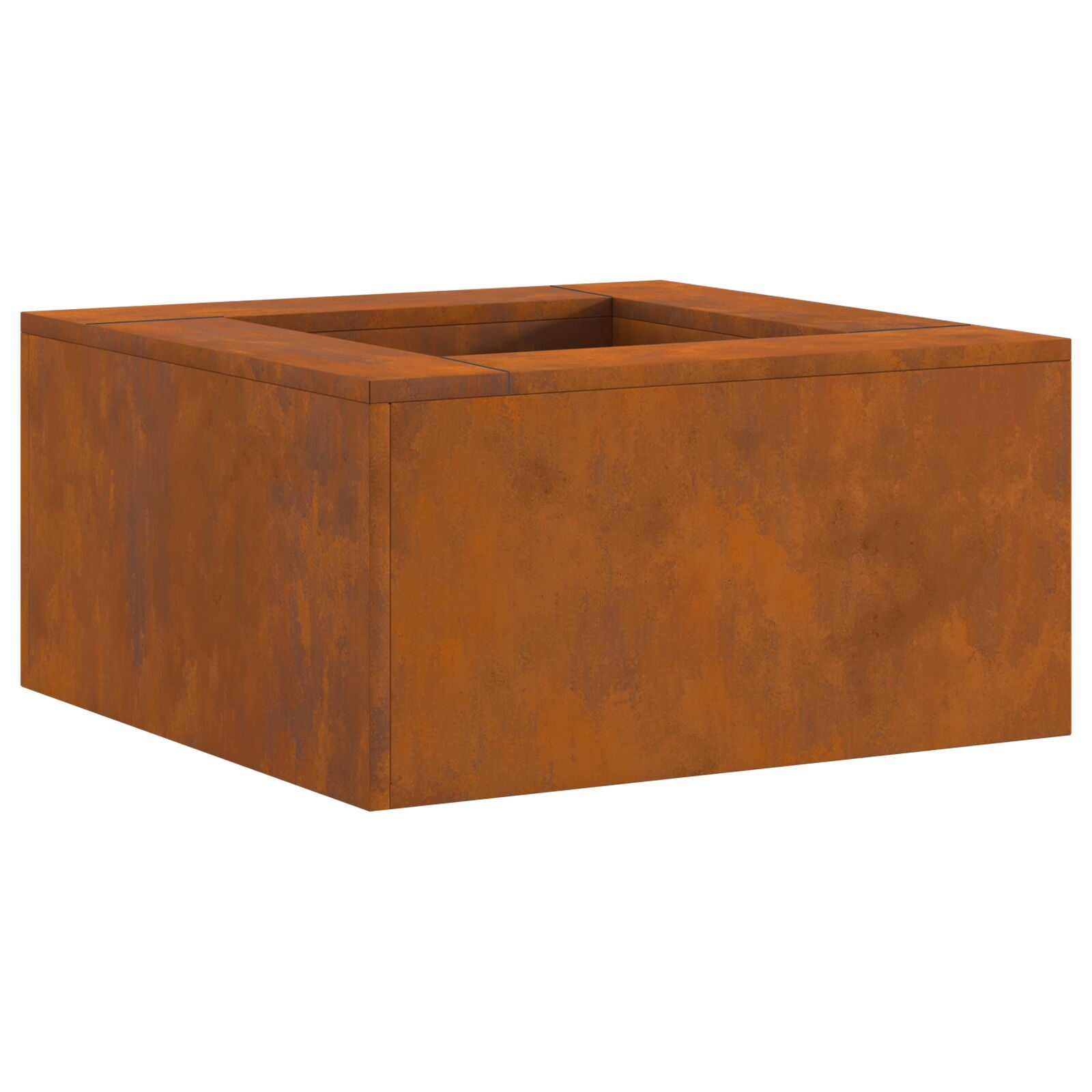 Feuerstelle Quadrat 60x60x30 cm Wetterstahl