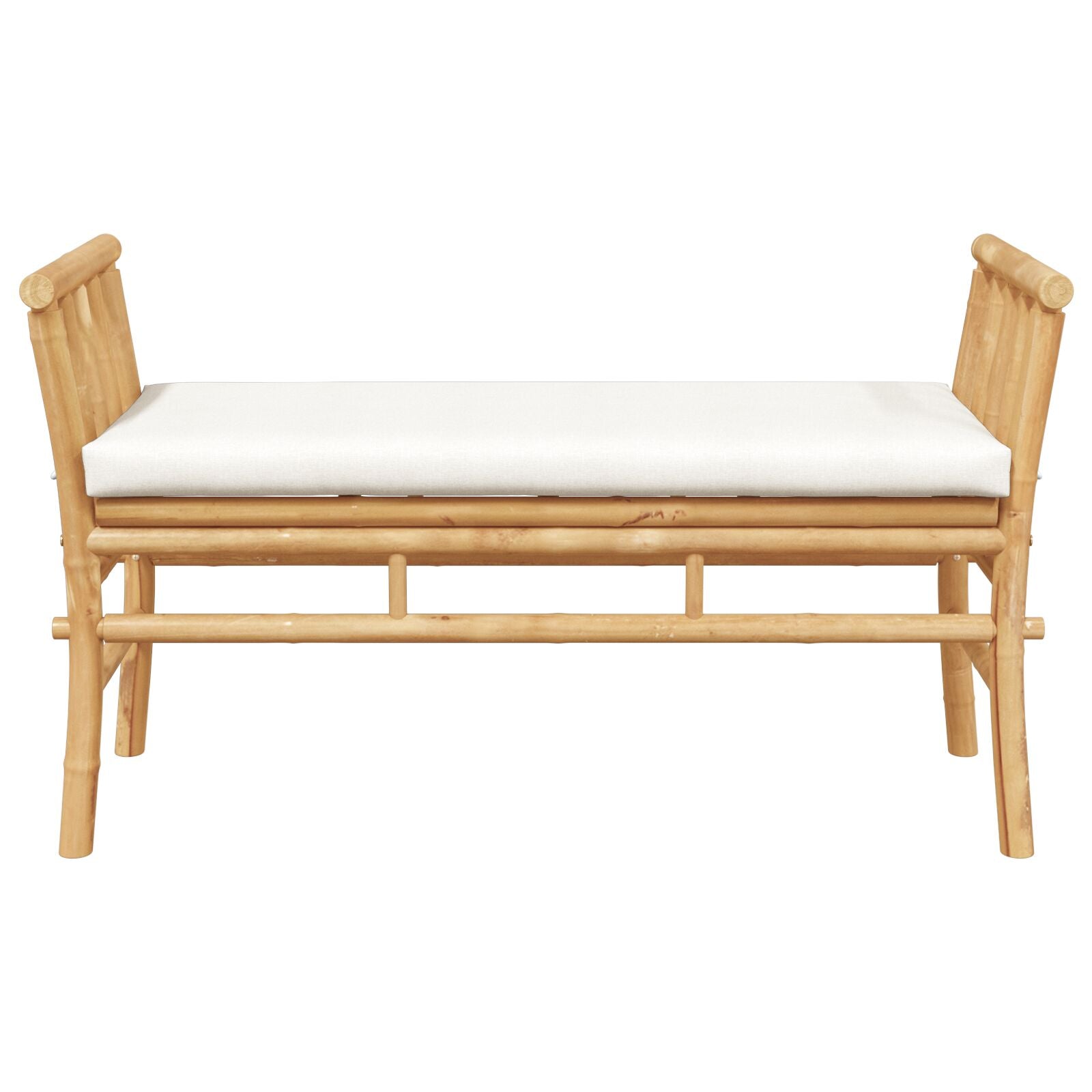 Gartenbank mit Kissen 110 cm aus Bambus