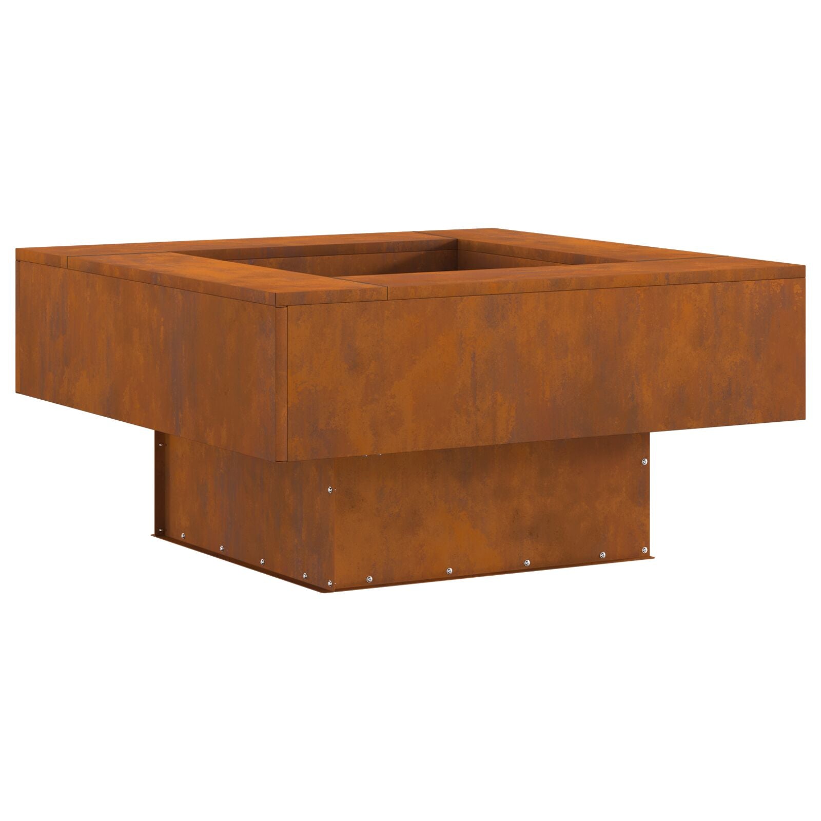 Feuerstelle Quadrat 80x80x40 cm Wetterstahl