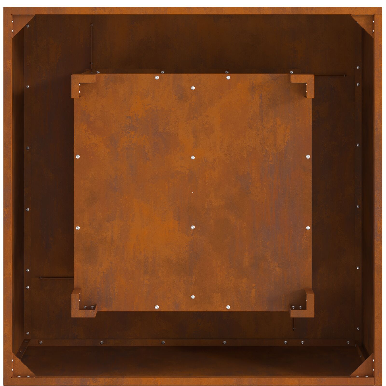 Feuerstelle Quadrat 80x80x40 cm Wetterfester Stahl