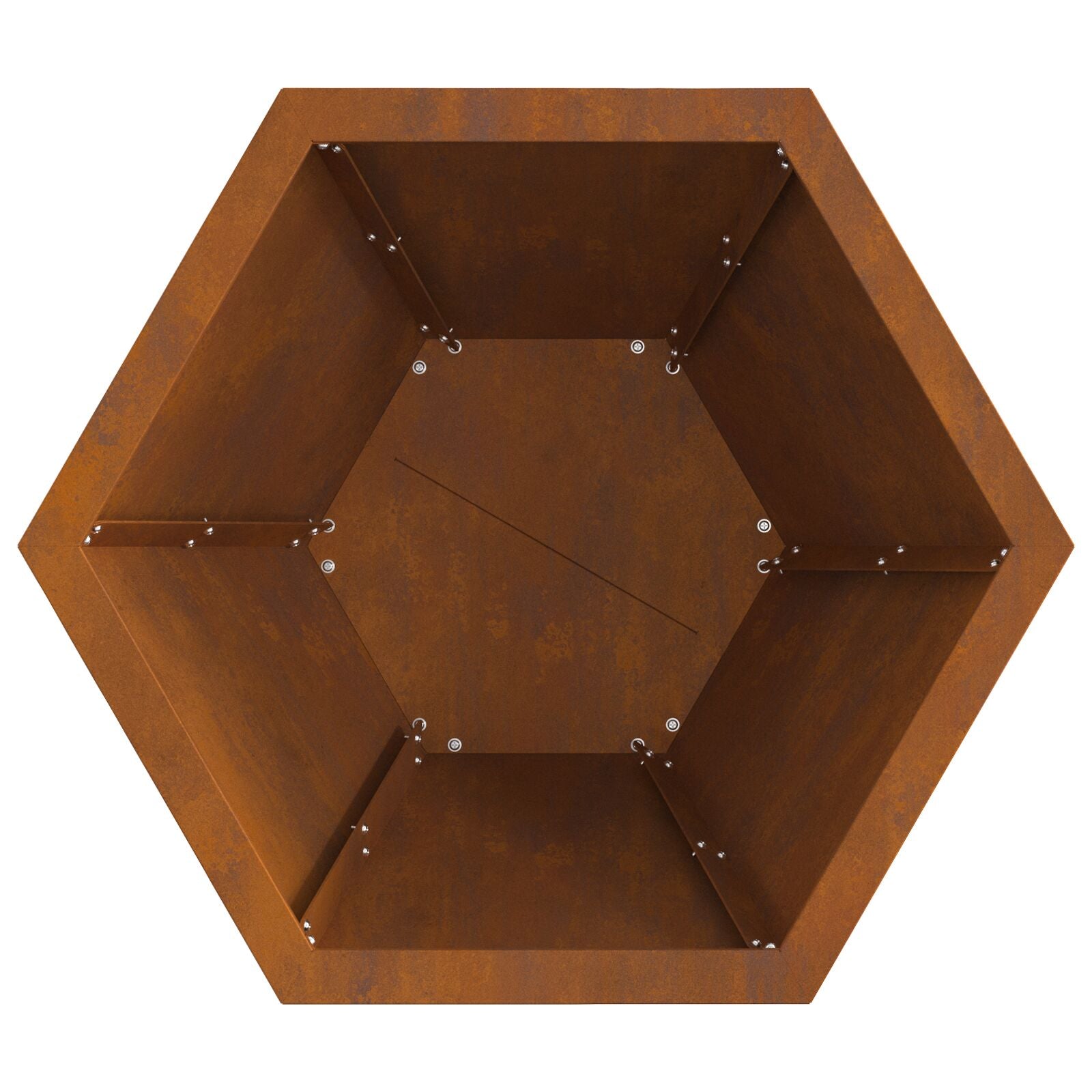 Feuerstelle Sechseckig 50x50x40 cm Wetterfester Stahl