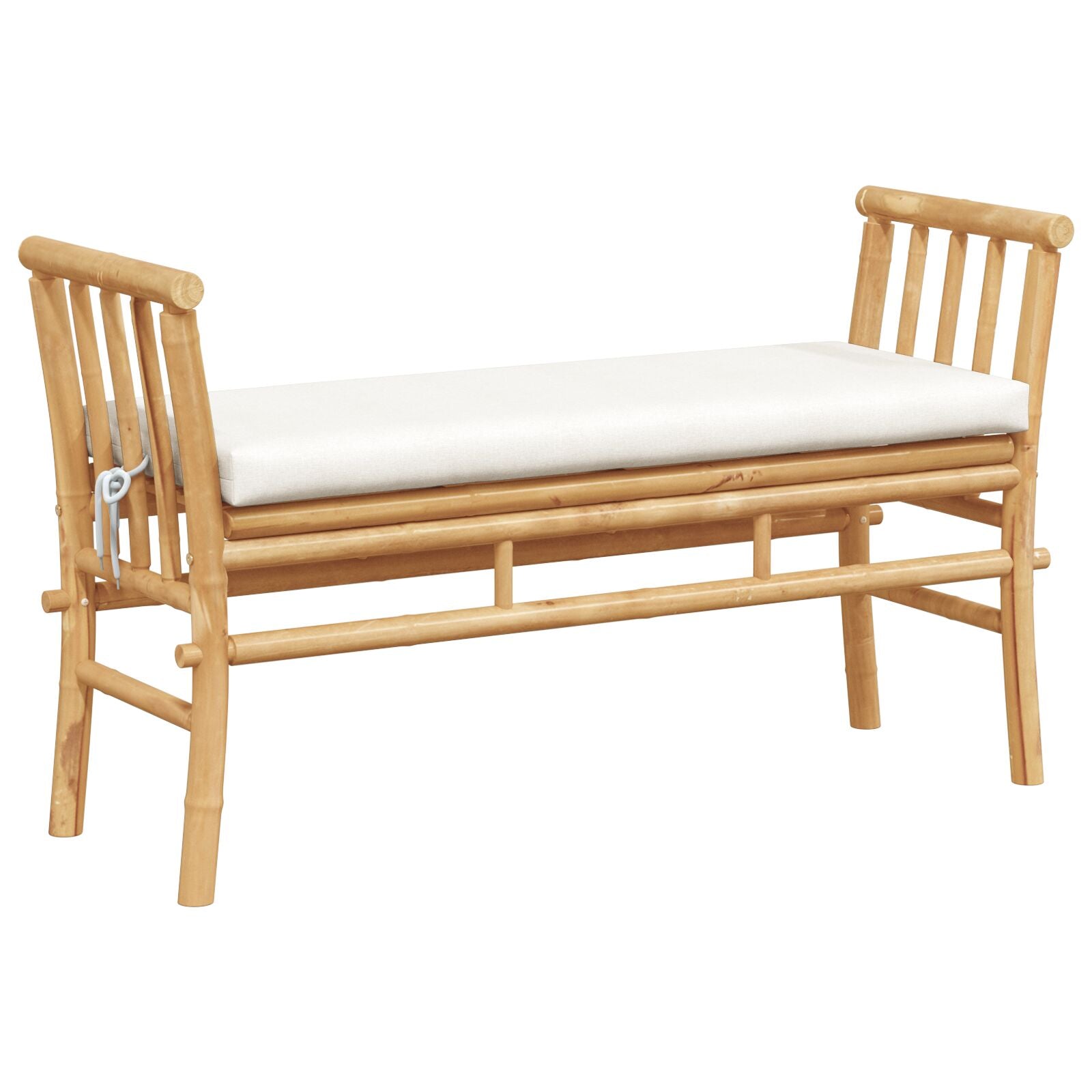 Gartenbank mit Kissen 110 cm aus Bambus