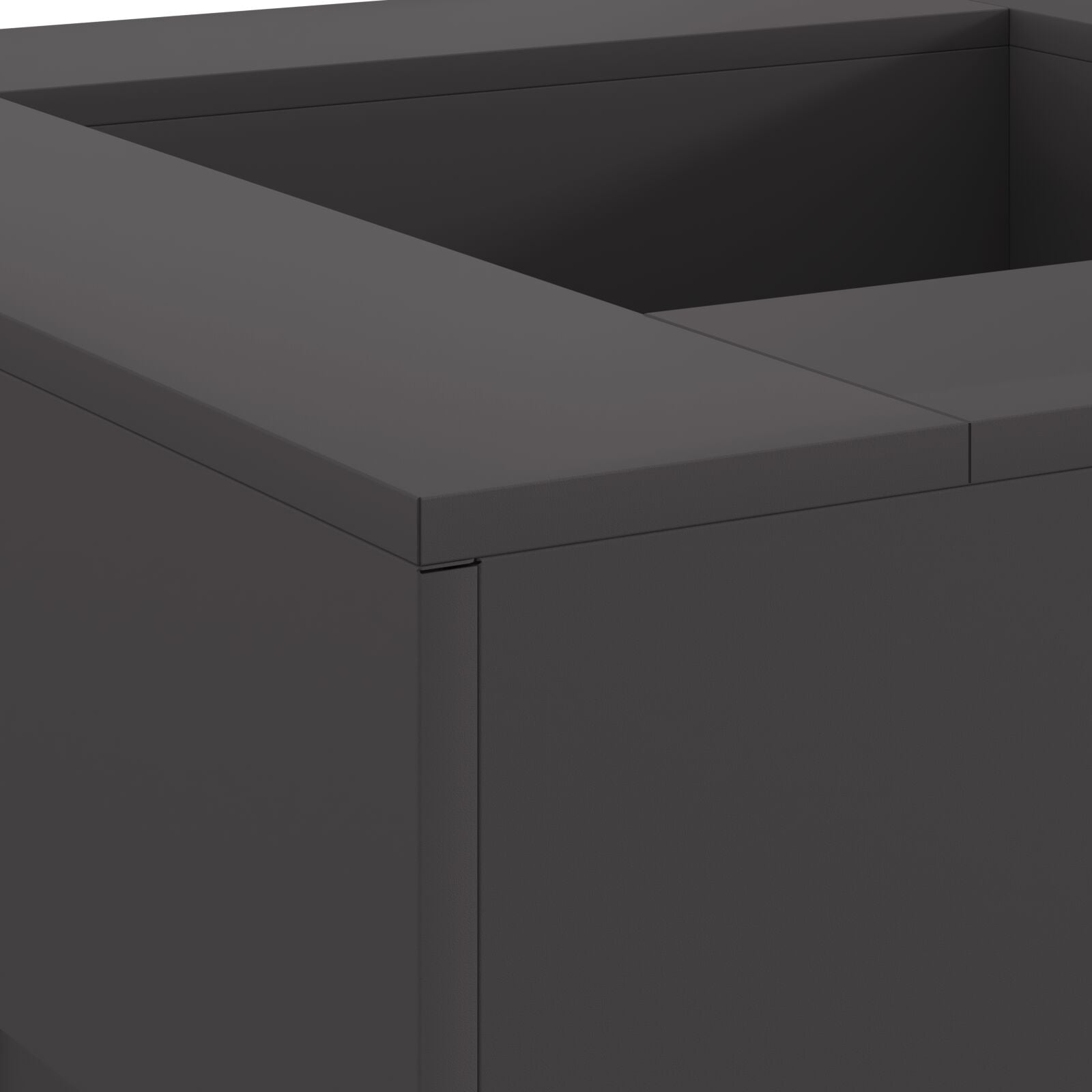 Feuerstelle Quadrat Schwarz 80x80x40 cm Stahl