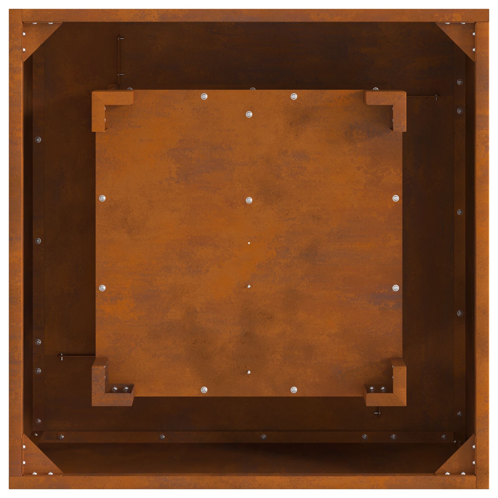 Feuerstelle Quadrat 60x60x30 cm Wetterstahl