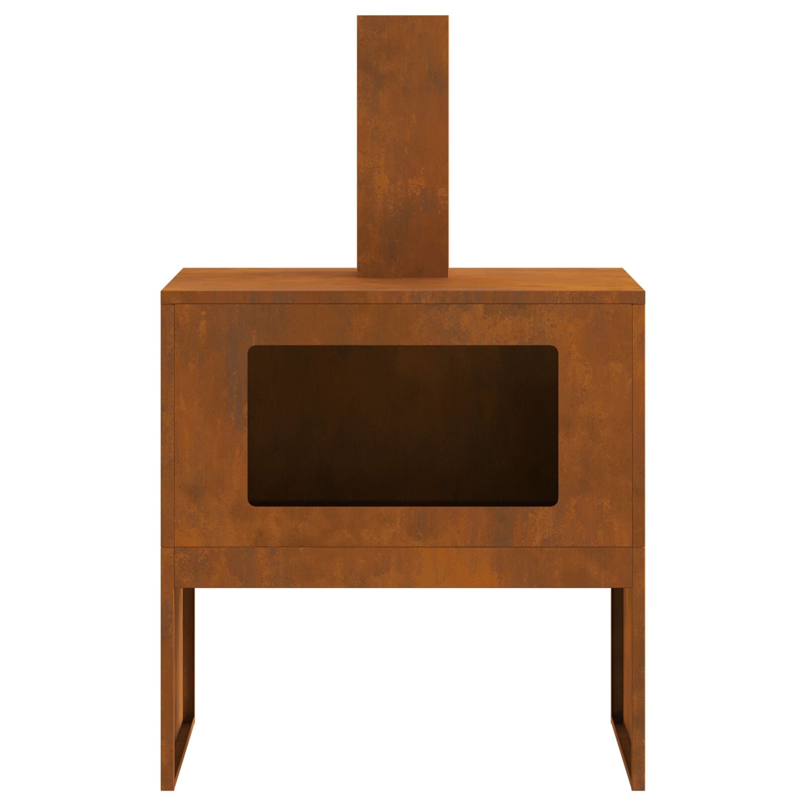 Feuerstelle mit Schornstein 60x40x96 cm Wetterstahl