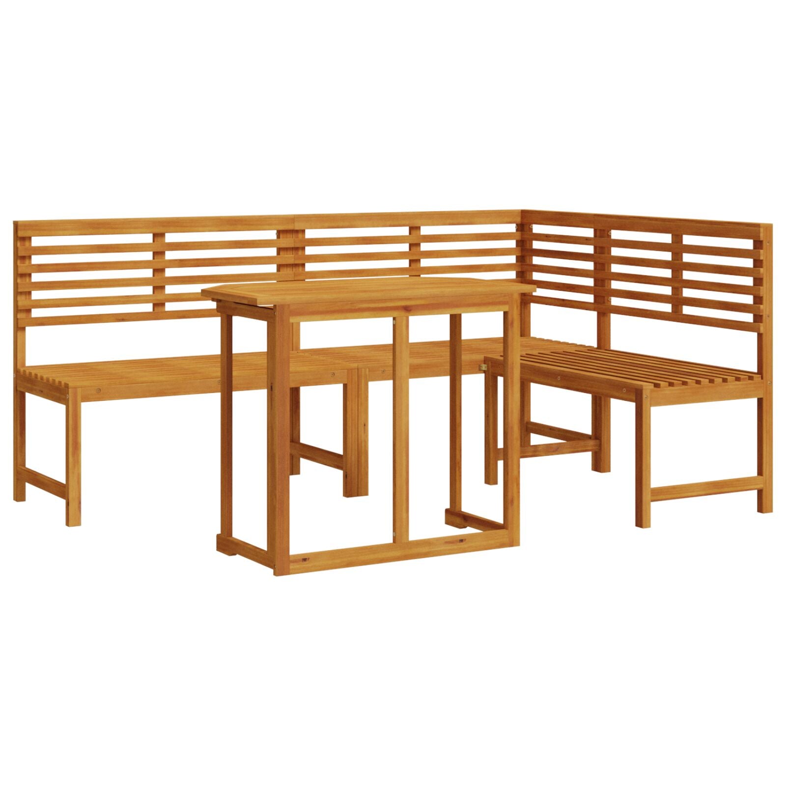 3-teiliges Garten Bistro Set aus massivem Akazienholz