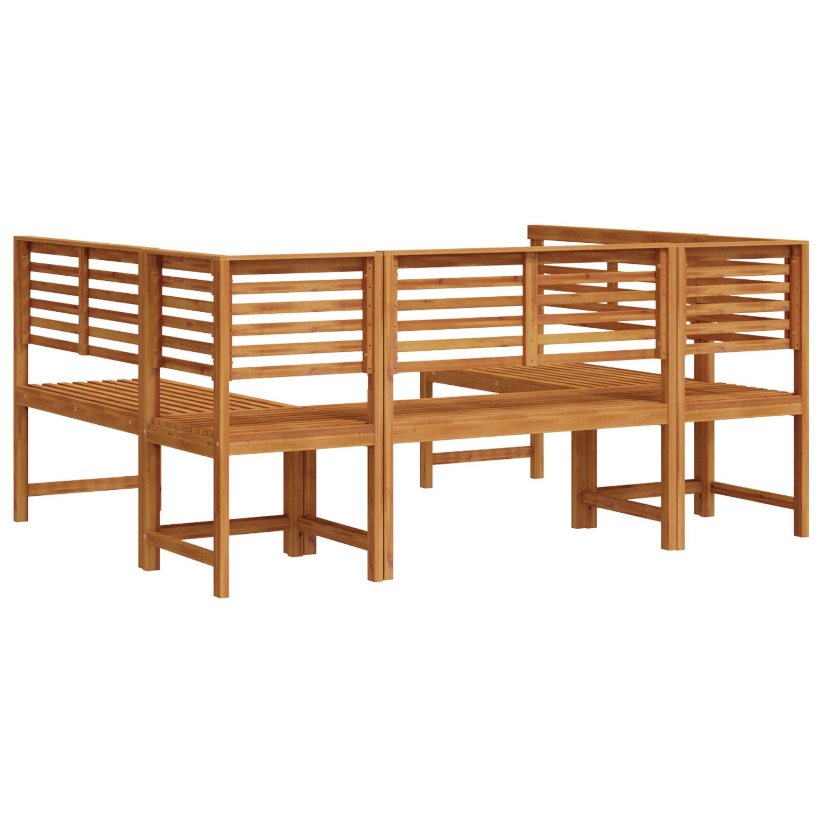 5-teiliges Gartenbank-Set aus massivem Akazienholz