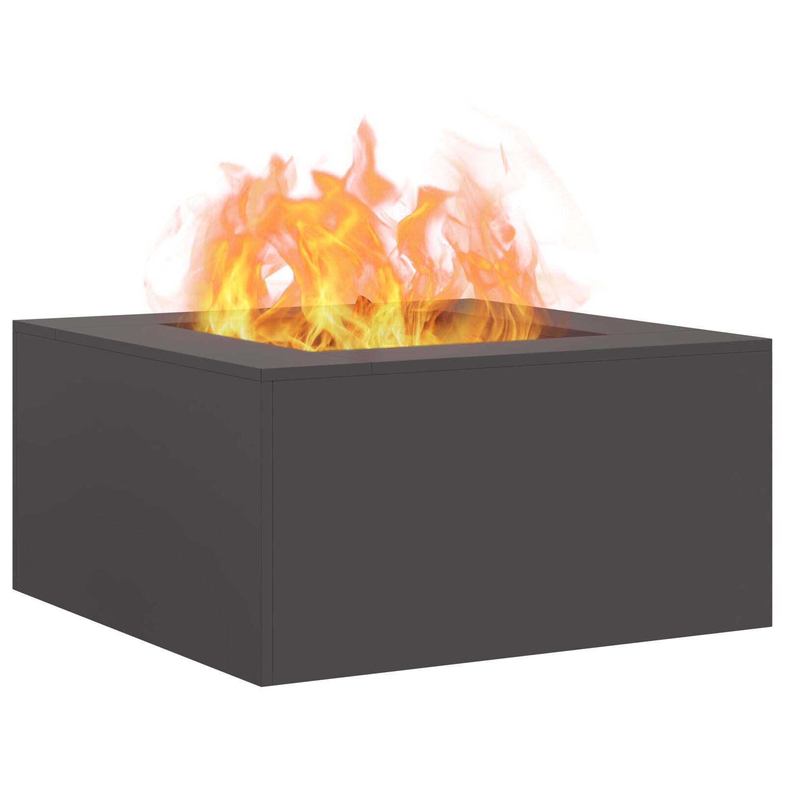 Feuerschale Quadratisch Schwarz 80x80x40 cm Stahl