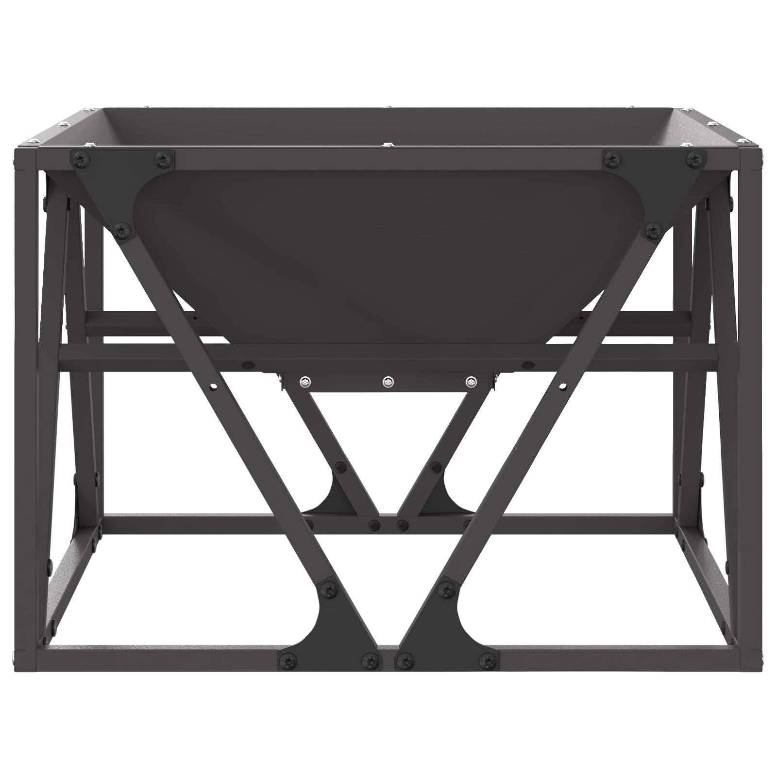 Feuerstelle Quadrat Schwarz 50x50x35 cm Stahl