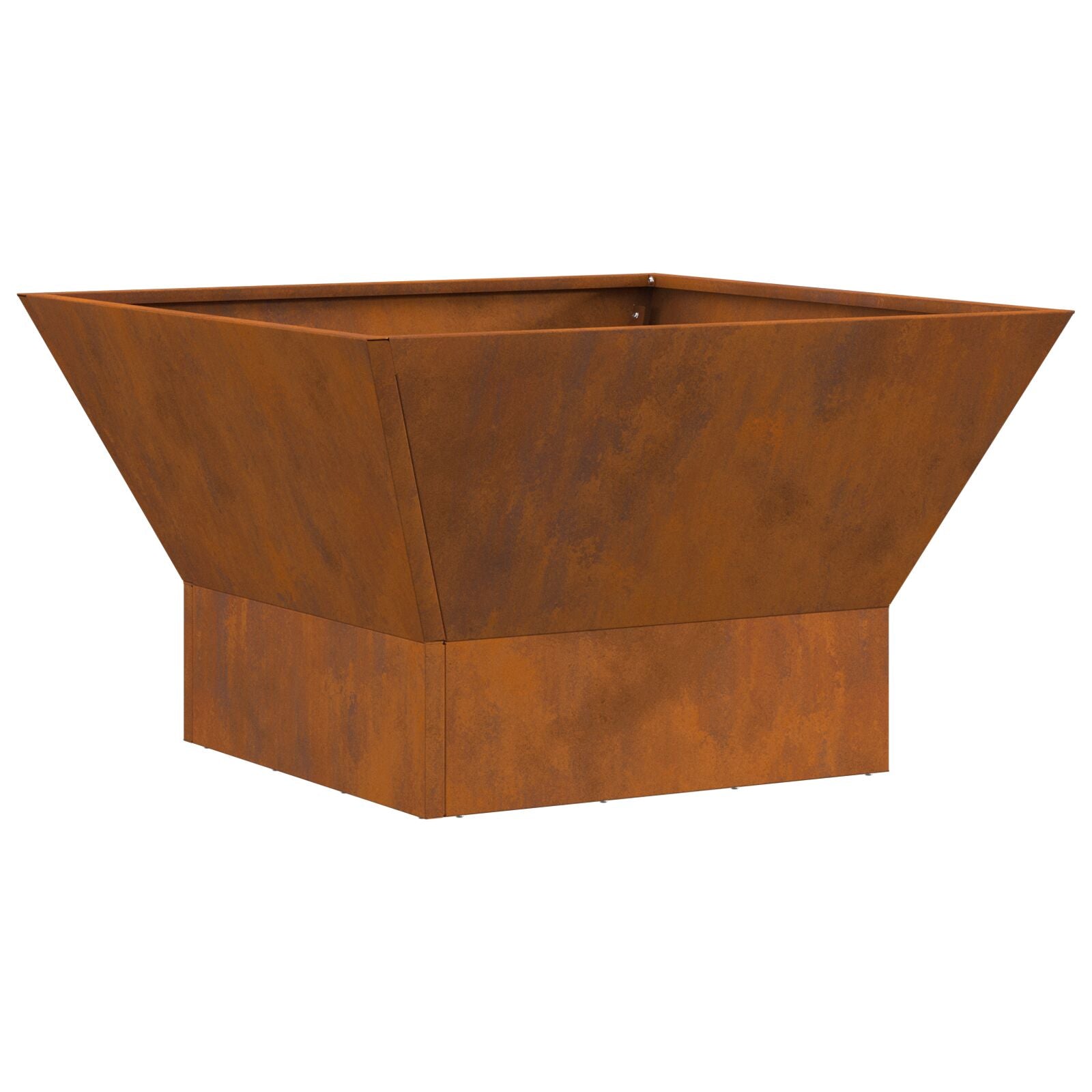 Feuerstelle Quadrat Schwarz 60x60x35 cm Wetterstahl