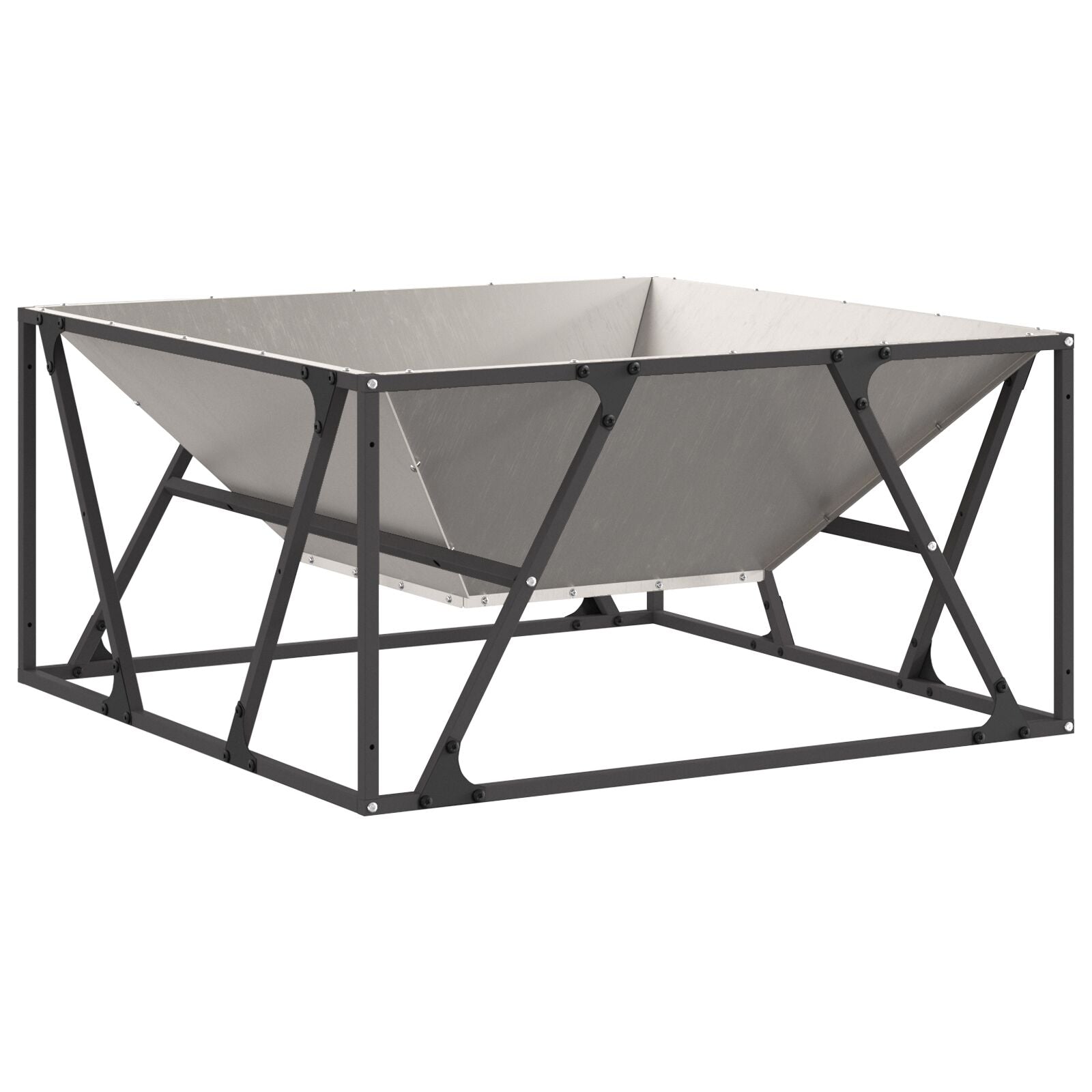 Feuerstelle Quadrat 80x80x40 cm Wetterstahl