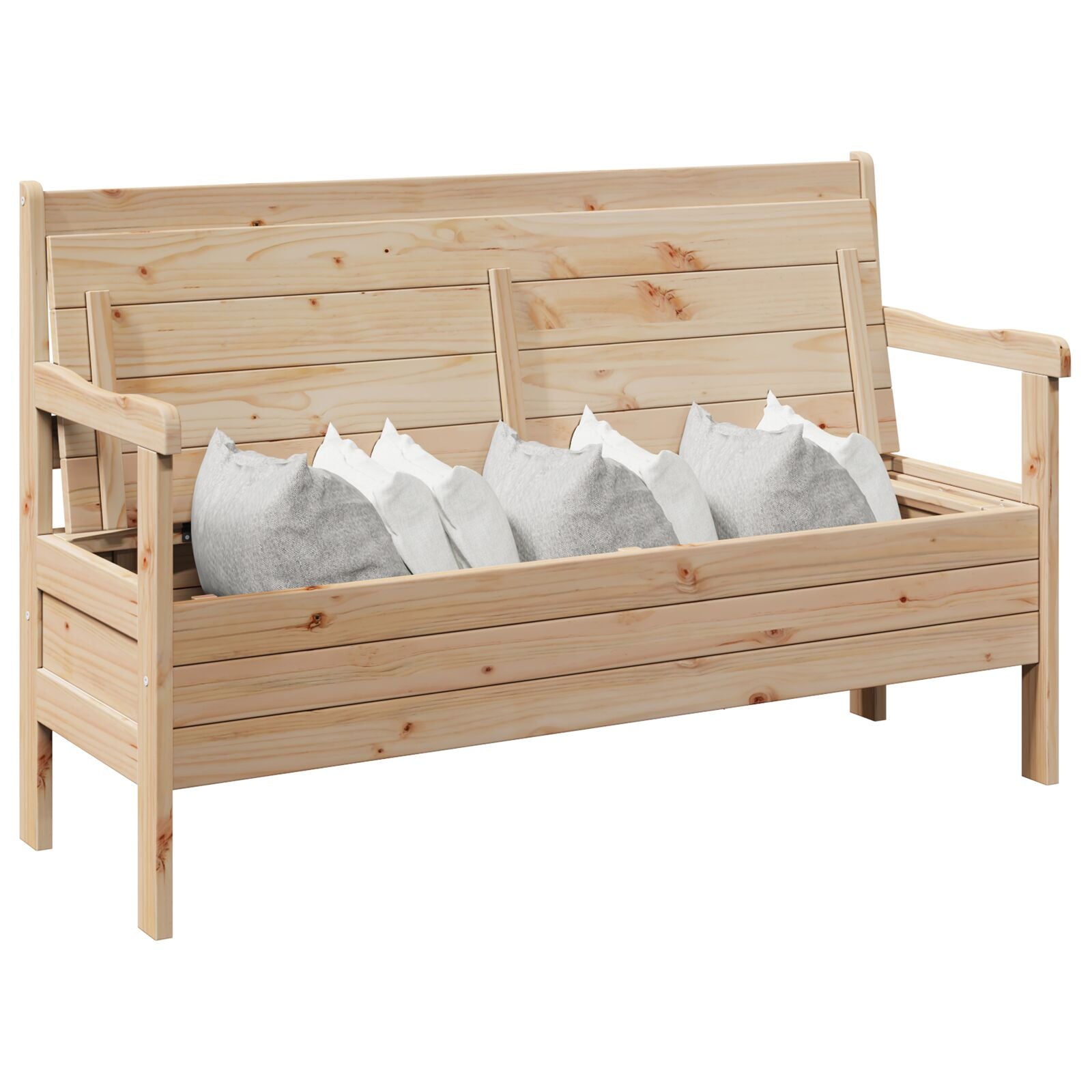 Gartenbank 119x76x44 cm Massivholz Kiefer