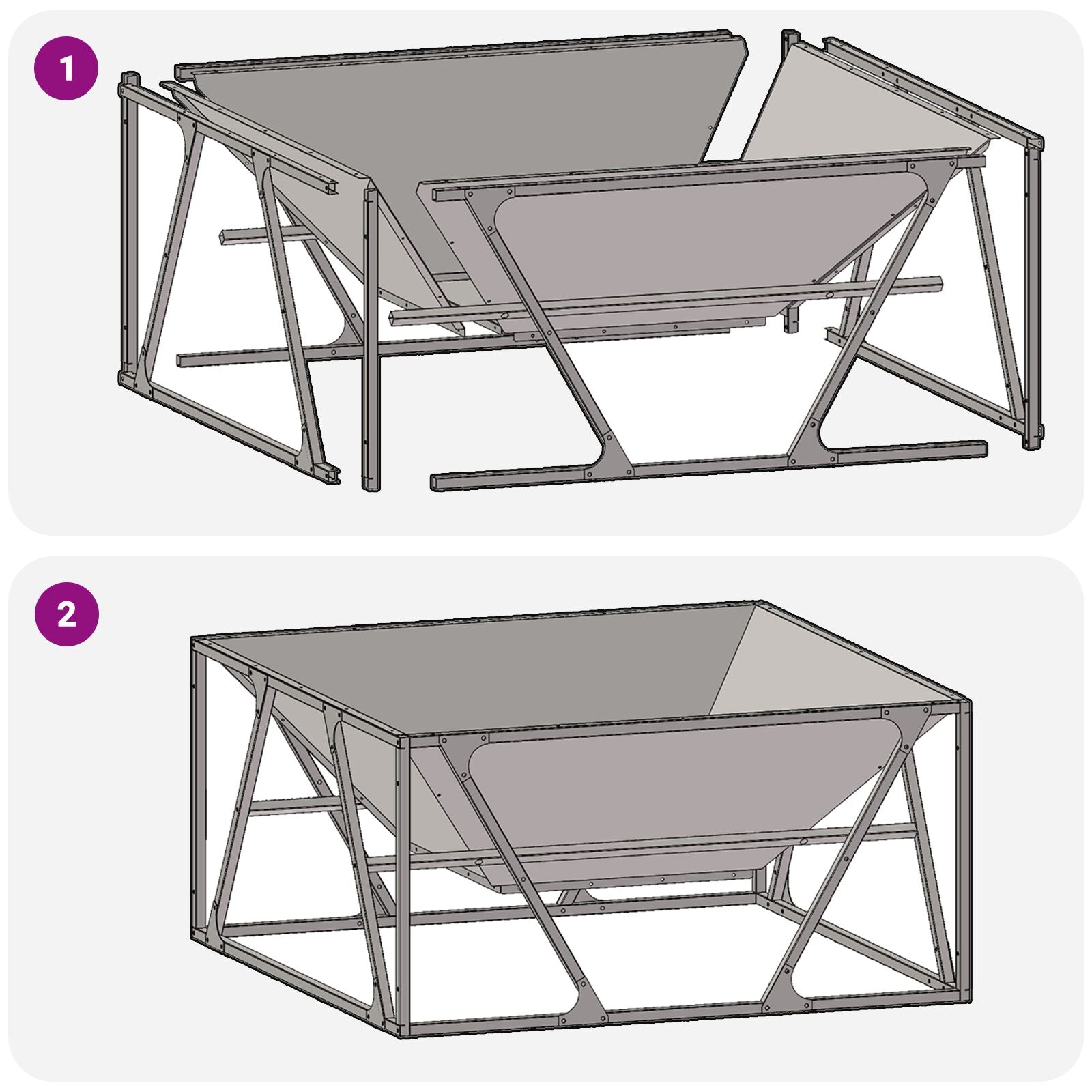 Feuerstelle Quadrat 80x80x40 cm Wetterstahl