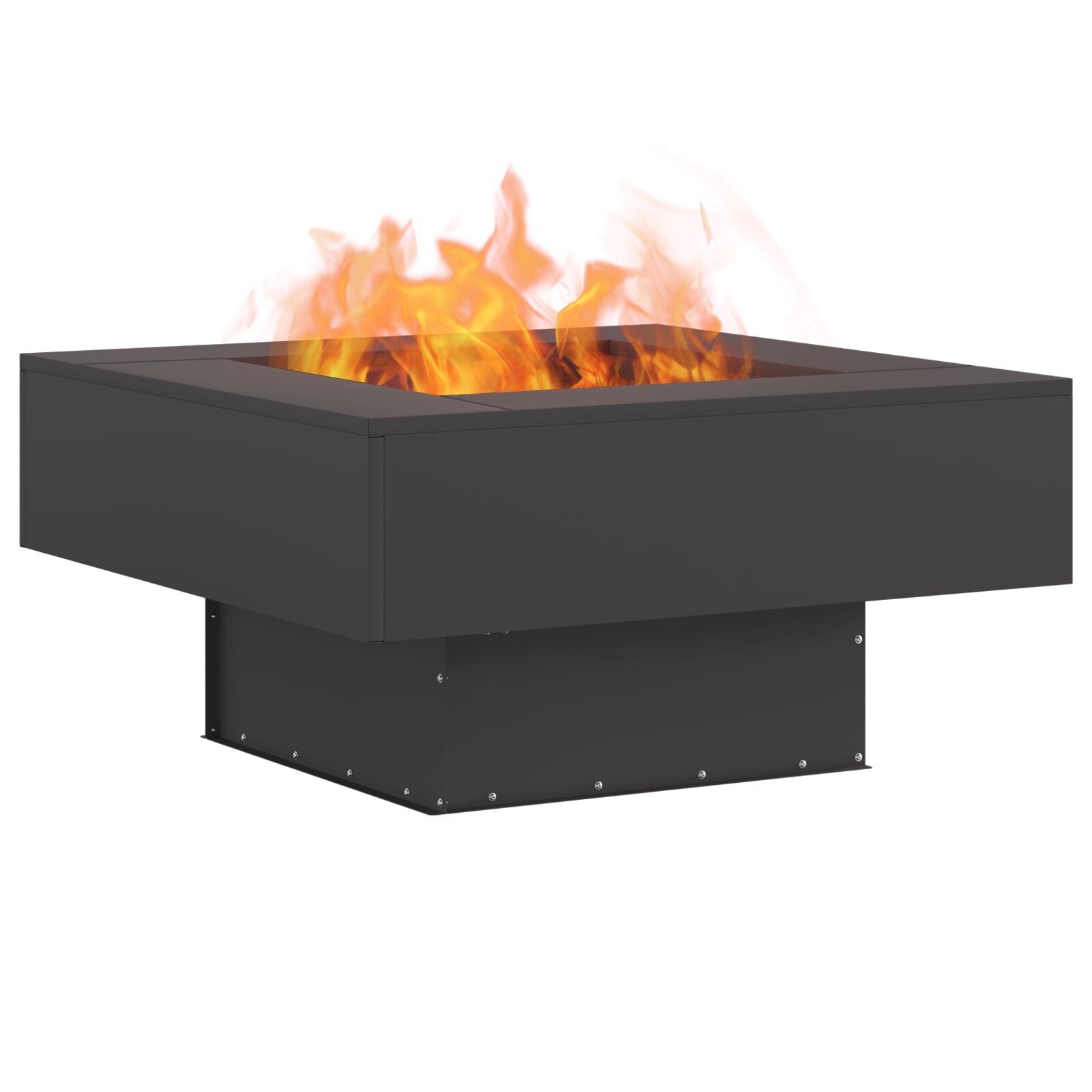 Feuerstelle Quadrat Schwarz 80x80x40 cm Stahl