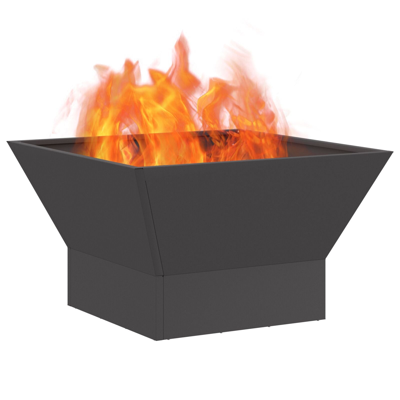Feuerstelle Quadrat Schwarz 60x60x35 cm Stahl
