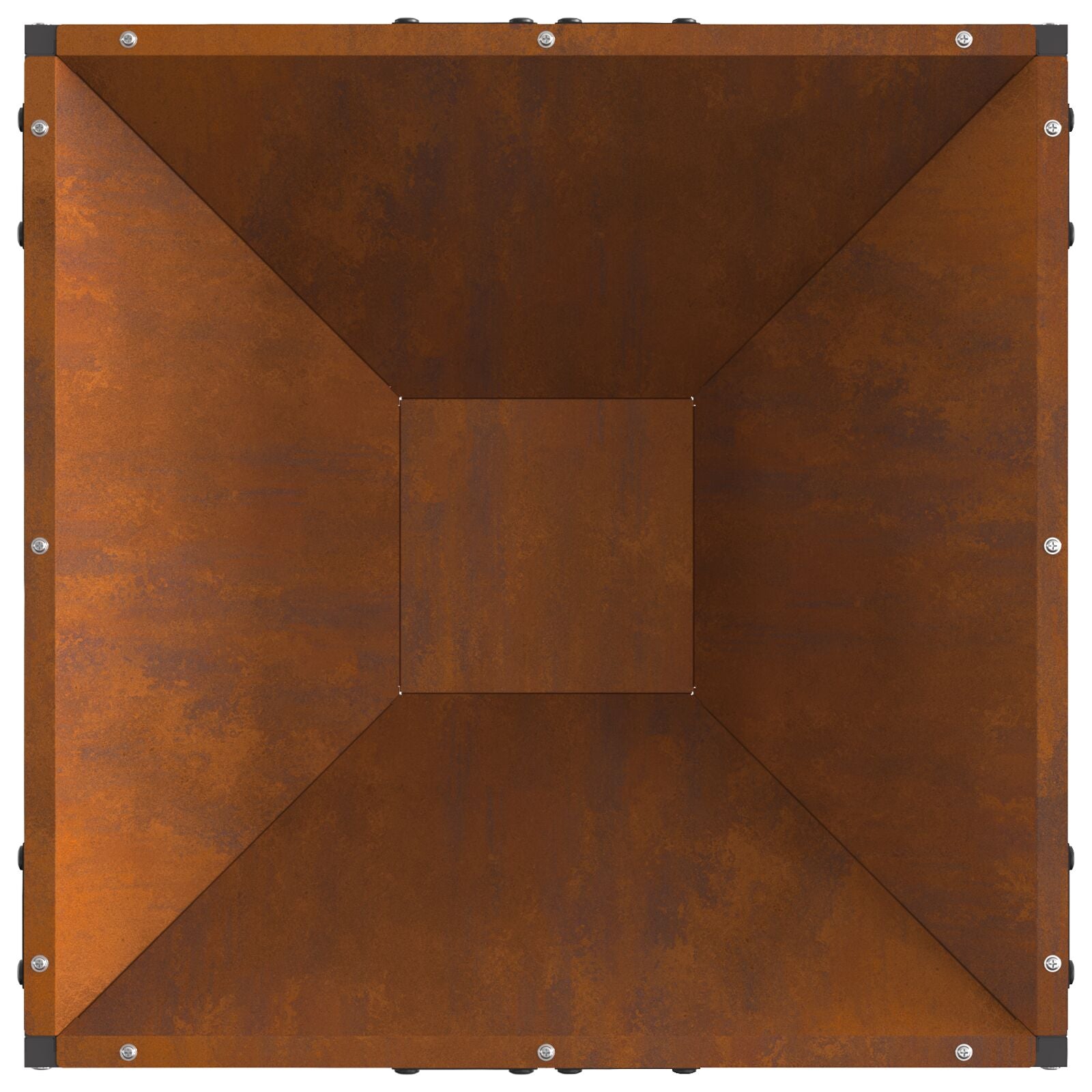 Feuerschale Quadrat 50x50x35 cm Wetterstahl