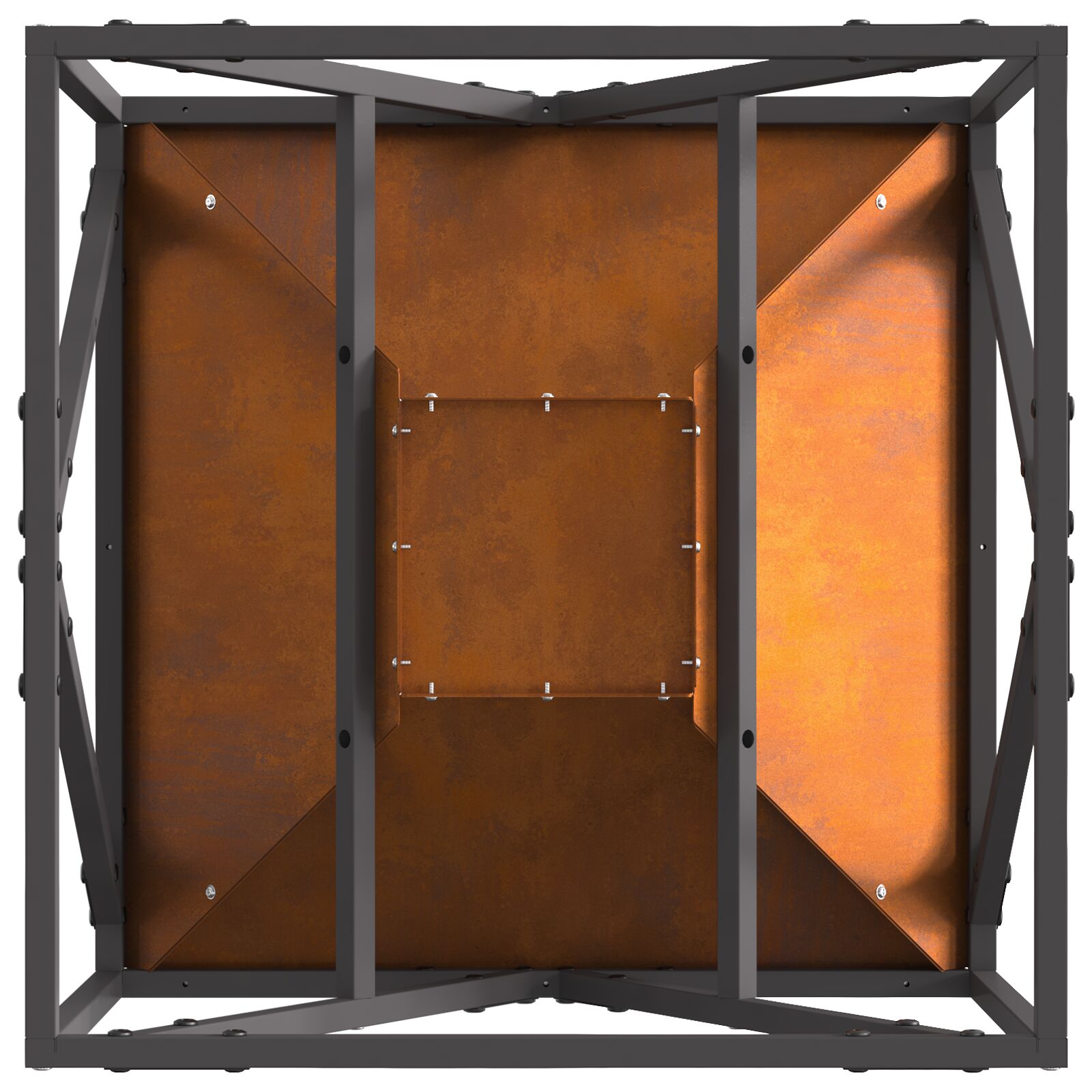 Feuerschale Quadrat 50x50x35 cm Wetterstahl