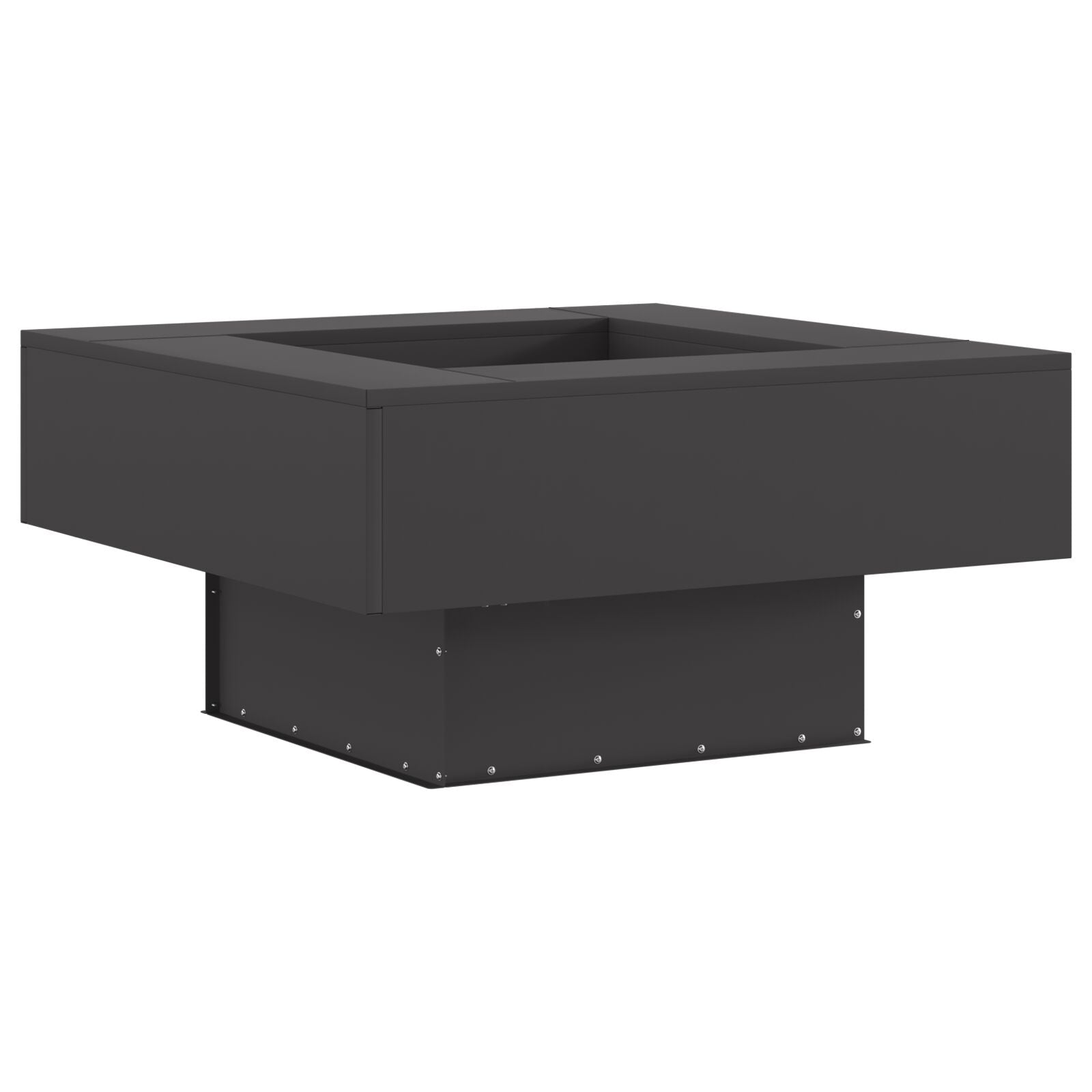 Feuerstelle Quadrat Schwarz 80x80x40 cm Stahl