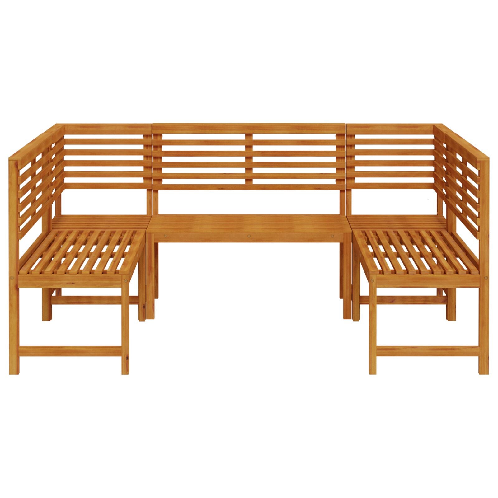 5-teiliges Gartenbank-Set aus massivem Akazienholz