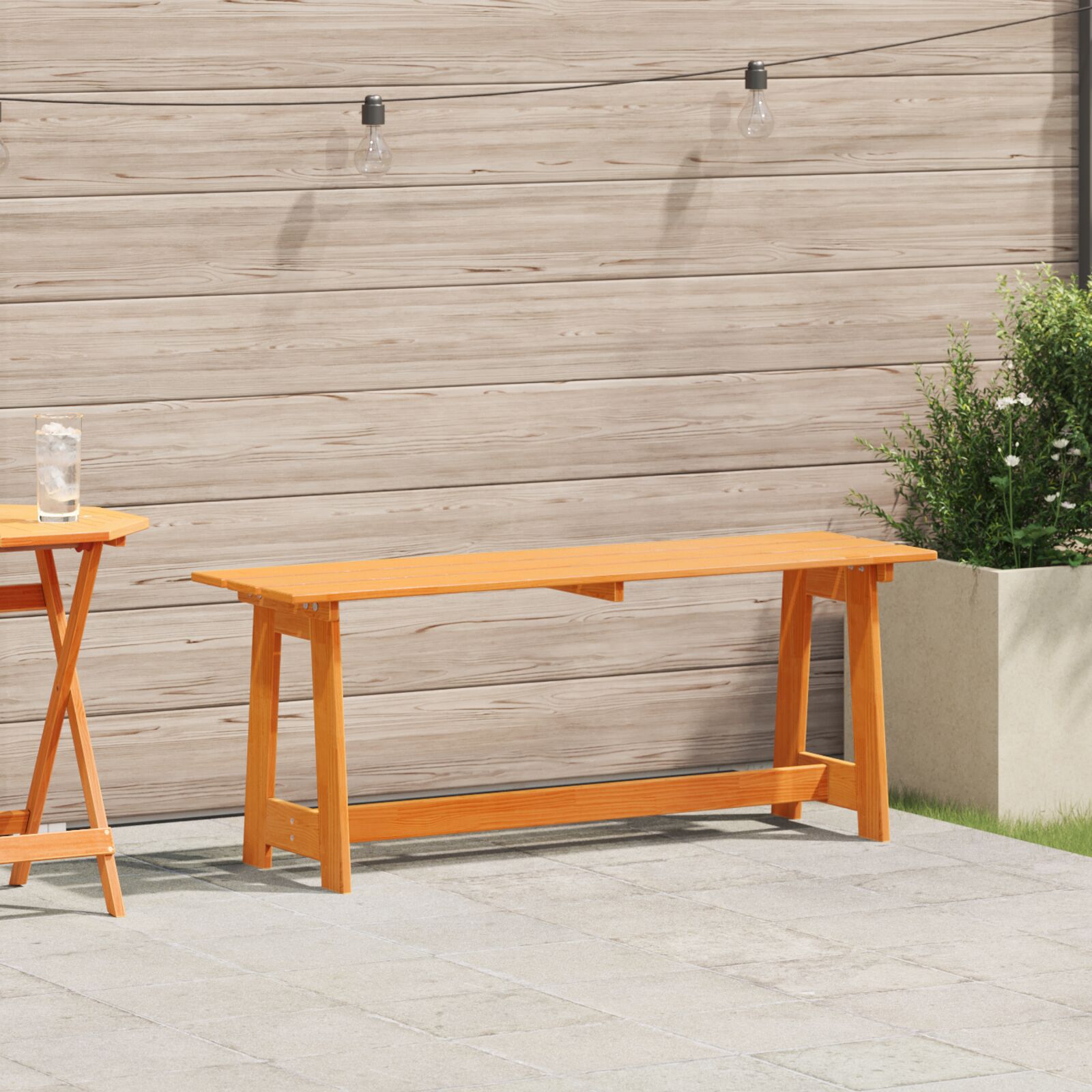 Gartenbank Akazie 119x35x47 cm Massivholz Kiefer
