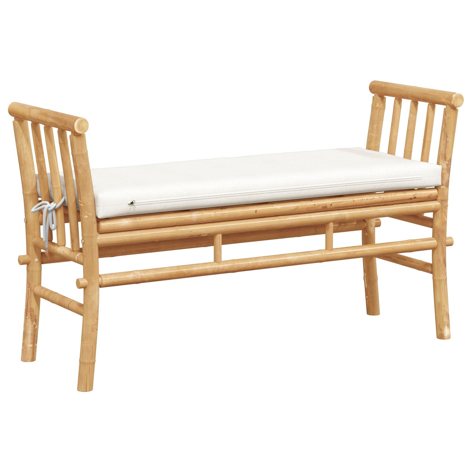 Gartenbank mit Kissen 110 cm aus Bambus