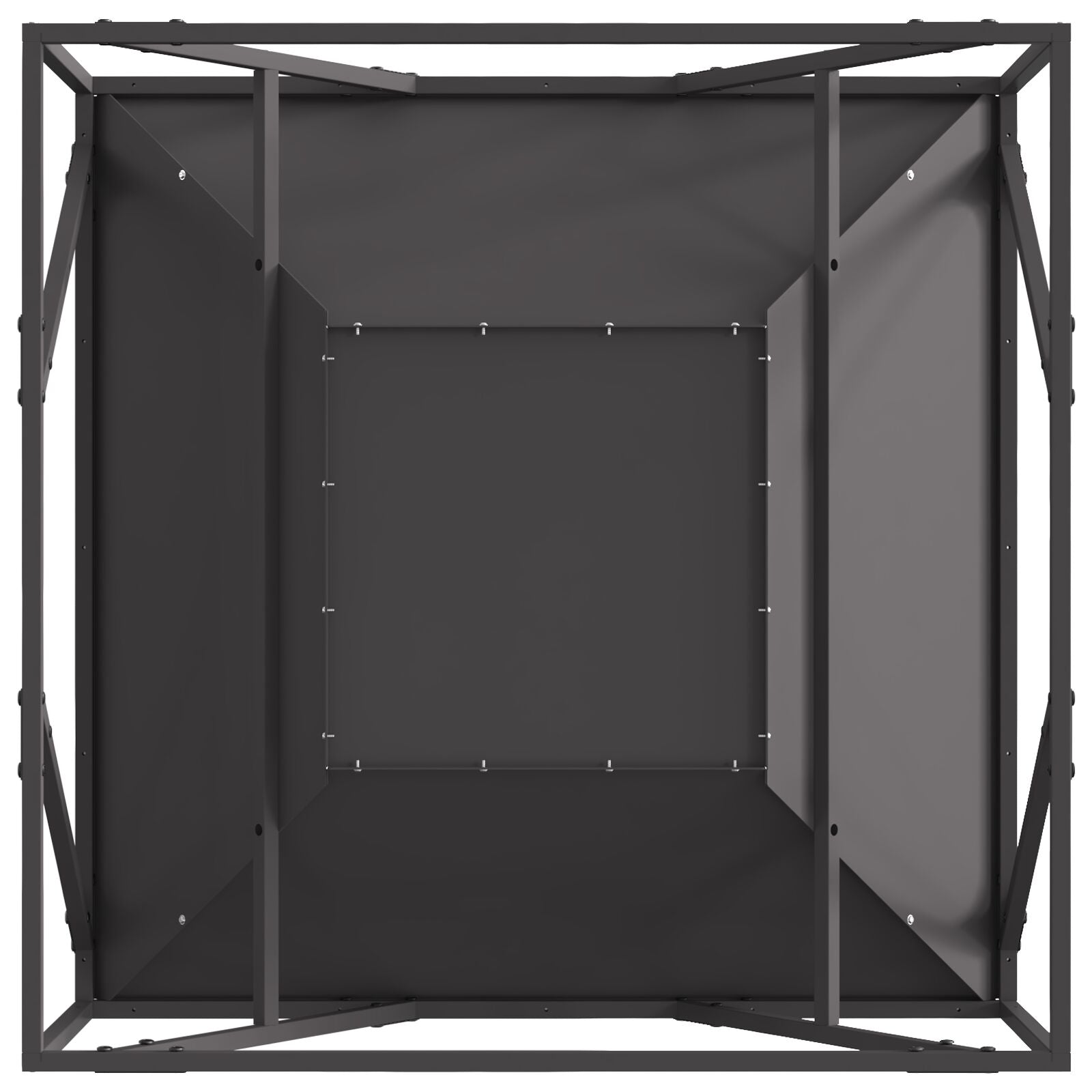 Feuerstelle Quadrat Schwarz 80x80x40 cm Stahl