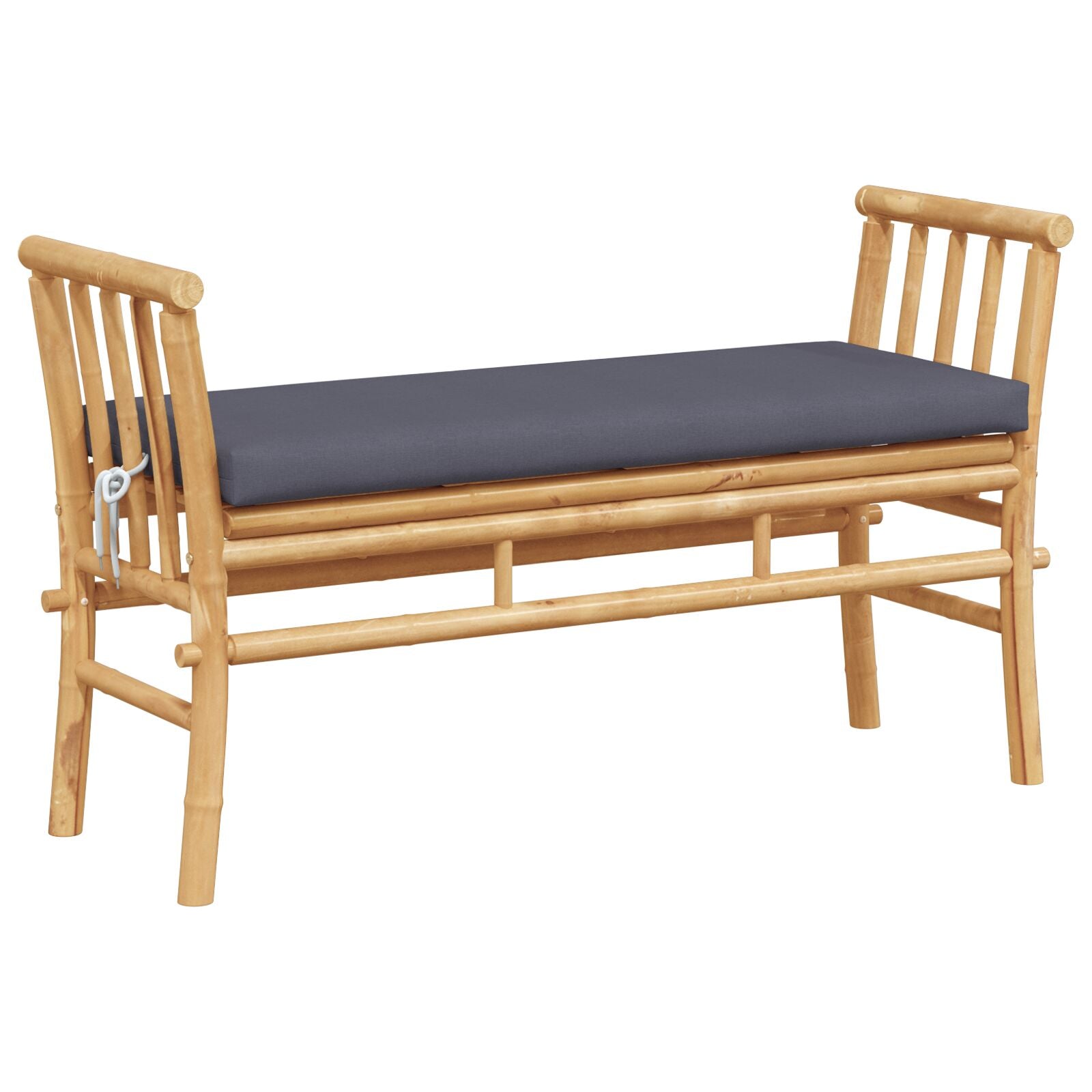 Gartenbank mit Kissen 110 cm aus Bambus