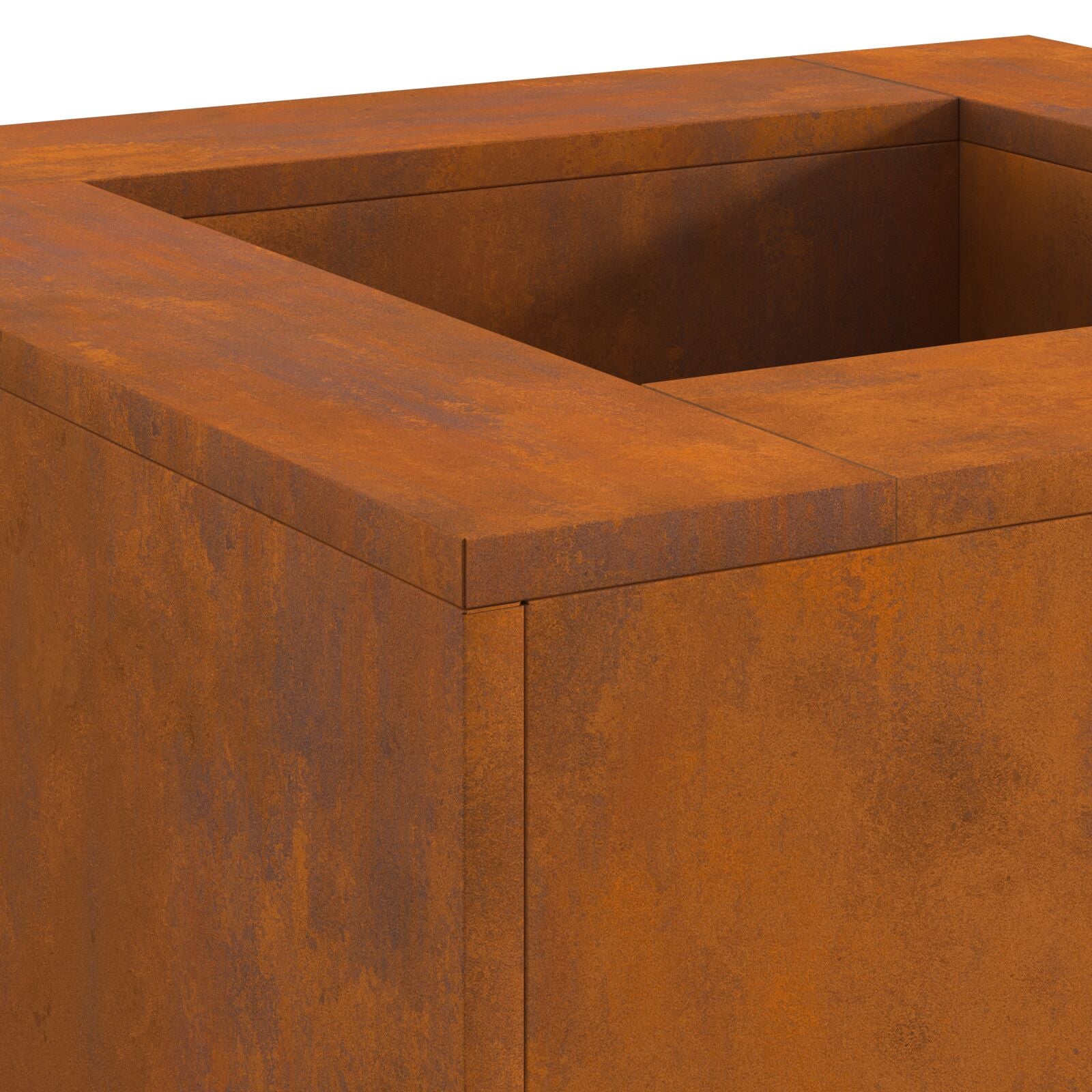 Feuerstelle Quadrat 60x60x30 cm Wetterstahl
