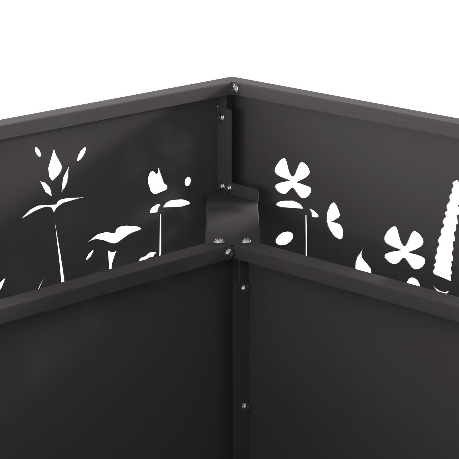 Feuerstelle Quadrat Schwarz 80x80x30 cm Stahl