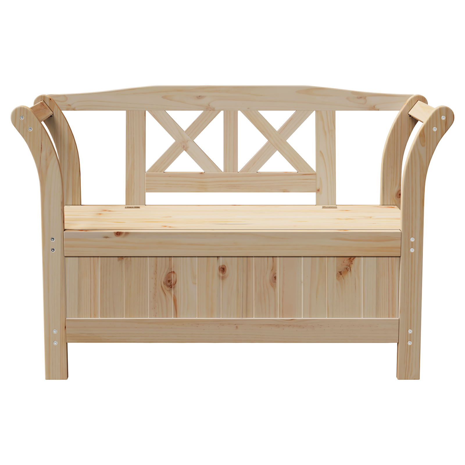 Gartenlagerbank 119x76x44 cm Massivholz Kiefer